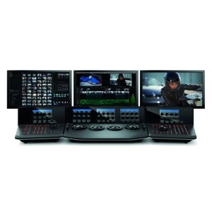 Consola de colorizare profesionala Blackmagic Design DaVinci Resolve Advanced Panel cu trei suprafete de control si tastatura glisanta