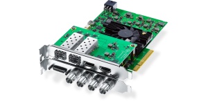 Placa de captura si redare profesionala Blackmagic Design DeckLink 4K Extreme 12G cu placa fiica HDMI mezzanine card si cablu de breakout analogic.