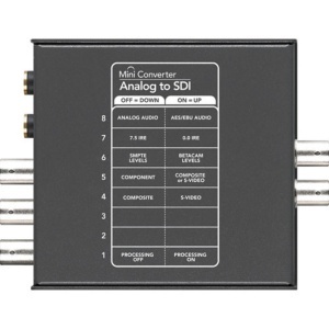 Convertor video analogic la digital Blackmagic Design Mini Converter Analog to SDI cu diagrame porturi si intrari BNC