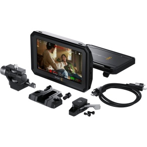 Monitor tactil 5 inch Blackmagic PYXIS Monitor din kitul EVF montat pe suportul pivotant cu accesorii de prindere carbon