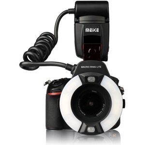 Blitz Macro Ring Meike MK-14EXT TTL pentru Nikon, i-TTL, GN 14m