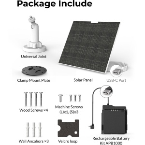 Brinno ASP1000-P Solar Power, Kit Panou solar 10W cu acumulator de 12600mAh