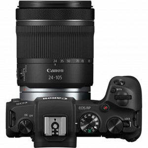 Canon EOS RP Mirrorless Full-Frame cu Senzor CMOS 26.2MP, Procesor DIGIC 8, Înregistrare Video 4K UHD, Dual Pixel CMOS AF, Wi-Fi și Obiectiv RF 24-105mm f/4-7.1 IS STM
