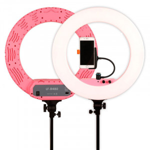 Caruba, Lampa Circulara LED Pro Vlogger, 45cm, Roz