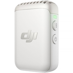 DJI Mic 2, TX 2.4 GHz, Transmitator/Recorder Clip-On, cu microfon incorporat, Alb