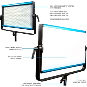 Dracast X Series LED2000, Panou LED RGB, 51.3 x 31 cm, 120W