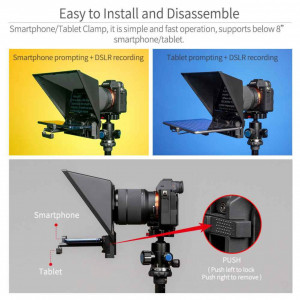 FEELWORLD TP2 Teleprompter Portabil 8" pentru Tablete și Smartphone-uri până la 8"