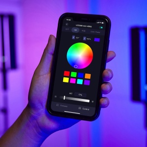 Godox LC500R Mini Lampă LED RGB, 45cm, cu grip și voleți