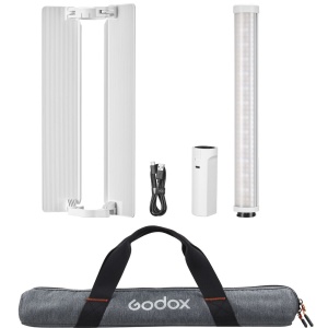 Godox LC500R White, Mini Lampa LED RGB, 45cm, cu grip si voleti