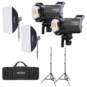 Godox Litemons LA200Bi, Kit duo lampi si accesorii