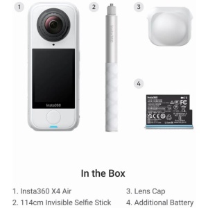 Insta360 X4 Air 360 Starter Bundle Arctic White, 8K30 Video, 29MP Foto, Waterproof 15m