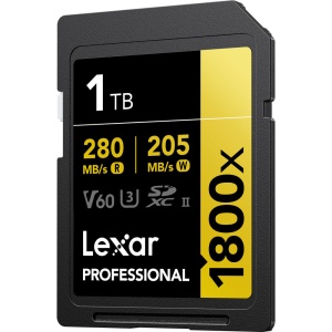 Lexar GOLD 1TB, SDXC UHS-II, R280W205, V60, U3, 1800x - Card de Memorie