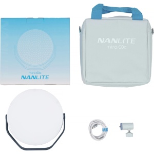 Nanlite Miro 60c Midnight Blue, Panou LED RGB rotund, 9, 8382 Lux, 2700-7500K