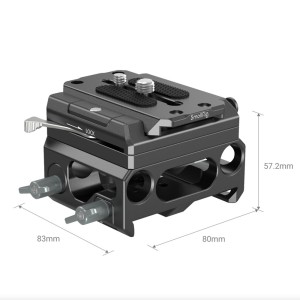 SmallRig 3067 Placă de Bază Ușoară cu Dublă Cleme pentru Bare de 15mm (versiune din aliaj de magneziu)