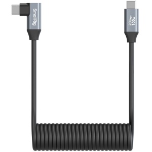 SmallRig 4792, Cablu USB-C 3.2 Gen 2x2, drept la unghi drept, spiralat, 35cm