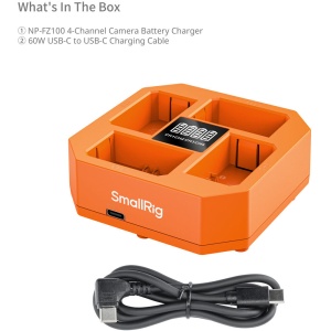 SmallRig 4839, Incarcator acumulatori NP-FZ100 cu 4 canale