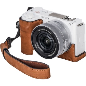 SmallRig 4889 Half Case Kit, Husa din piele maro pentru Sony ZV-E10 II