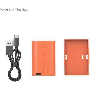 SmallRig 4968, Acumulator LP-E6NH 2400mAh reincarcabil cu USB-C, Orange
