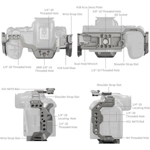 SmallRig 4977 HawkLock, Cage pentru Canon EOS R5 Mark II, cu eliberare rapida