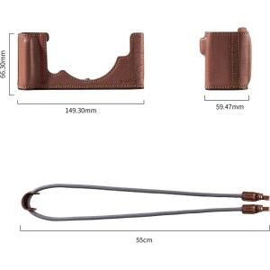 SmallRig 5096, Half Cage din piele maro pentru Nikon ZF