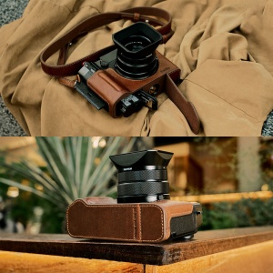 SmallRig 5268 Half Case Kit, Husa din piele maro pentru FUJIFILM GXF100RF
