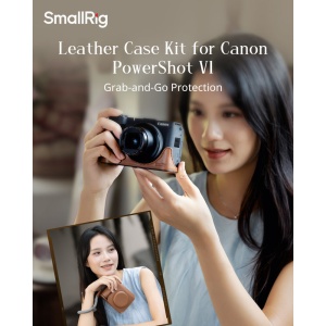 SmallRig 5385, Kit husa din piele maro pentru Canon PowerShot V1
