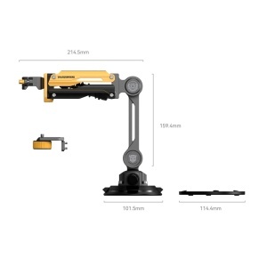 SmallRig 5528, Suport cu Amortizor pentru DJI Osmo Pocket 3  GoPro HERO13  Insta360 X4, Bumblebee Edition