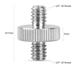 828 Double Head Stud met 1/4" to 1/4" Schroefdraad