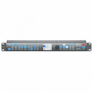 Procesor video profesional Blackmagic Design Teranex AV cu panou frontal iluminat, ecran LCD color si conexiuni spate 12G-SDI si HDMI