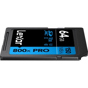 Card de Memorie 64GB, Lexar SDXC 800x Pro UHS-I cards, C10 (V30) U3, R150 MB/s