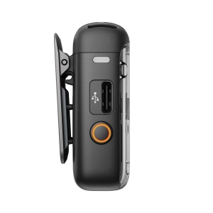 DJI Mic 2, TX 2.4 GHz, Transmitator microfon wireless, Clip-On, cu microfon incorporat, Negru