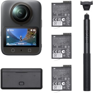 DJI Osmo 360 Adventure Combo, Kit Camera de actiune 360° cu 3 acumulatori si selfie stick