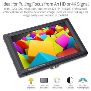 FeelWorld FW279, Monitor On-camera , 7 inch, 2200nits, HDMI cu Loop-Through