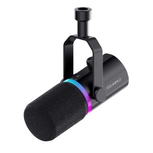Feelworld PM1-XS Negru, Microfon Dinamic Cardioid, RGB, XLR si USB-C