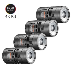 Godox KNOWLED MS60R 4K, Kit 4 Lampi LED RGB, 1800-10000K, cu accesorii