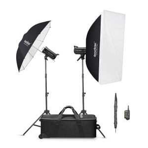 Godox SK400IIV-C, Kit 2 Blițuri SK400II-V cu stative, softbox și umbrele