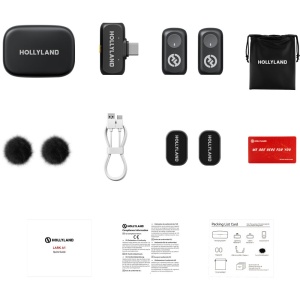 Hollyland Lark A1 Duo USB-C, Sistem microfon wireless, 2 persoane, 2.4 GHz, culoare Space Gray