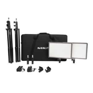 Kit 2 Panouri LED Nanlite LumiPad 25 Bi-Color, 3200-5600K, cu stative