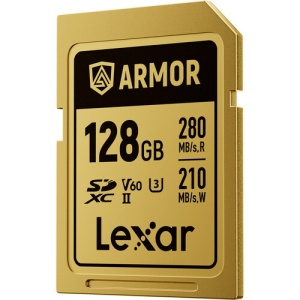 Lexar ARMOR GOLD 128GB, SDXC UHS-II, R280W205, V60, U3, IP68 - Card de Memorie