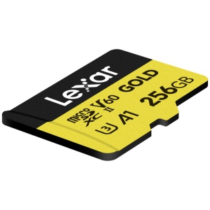 Lexar microSDXC Gold 256GB, UHS-IIU3A1, R280W180 (V60) - Card de memorie pentru 4K UHD