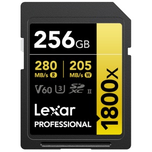 Card de memorie Lexar Professional 1800x SDXC UHS-II, 256GB, 280MB/s, V60