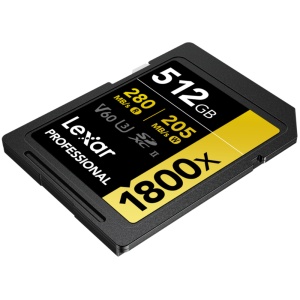 Card de memorie Lexar Professional 1800x SDXC UHS-II, 512GB, 280MB/s, V60