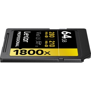 Lexar SDXC Professional 1800x, Card de memorie SD 64GB, UHS-II, U3, R280W210, V60
