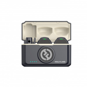 Microfon lavaliera wireless Hollyland Lark M2 Combo (USB-C, Lightning, Camera), 48KHz 24Bit, 300m, Light Charcoal