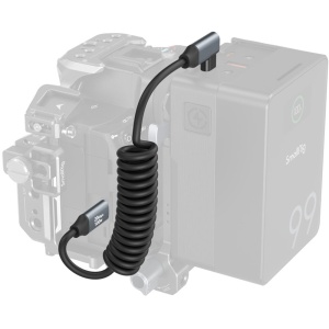SmallRig 4792, Cablu USB-C 3.2 Gen 2x2, drept la unghi drept, spiralat, 35cm