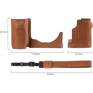 SmallRig 4889 Half Case Kit, Husa din piele maro pentru Sony ZV-E10 II