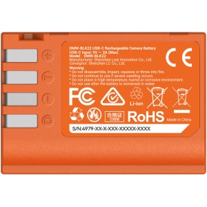 SmallRig 4979, Acumulator DMW-BLK22 - 2520mAh pentru Panasonic, Orange