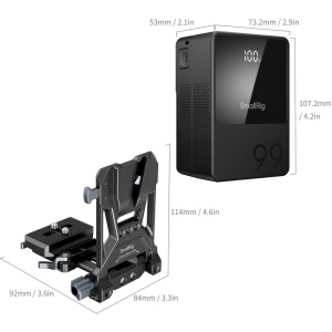 SmallRig 5048, Kit acumulator mini V-mount VB99 6800mAh + placa de montare pliabila