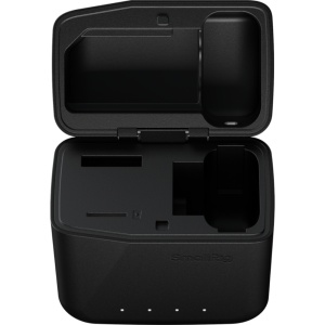 Husa de incarcare SmallRig 5204 cu baterie externa integrata pentru DJI Mic 2 deschisa prezentand compartimentele interne