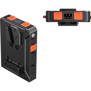 Placa adaptor inteligenta pentru baterii V-Mount SmallRig 5653 cu afisaj digital si porturi de intrare iesire D-Tap si BP